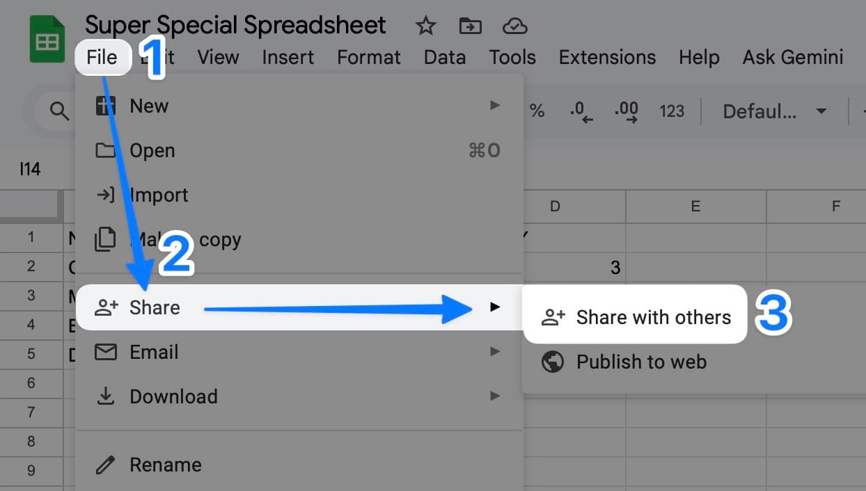 google sheet file share