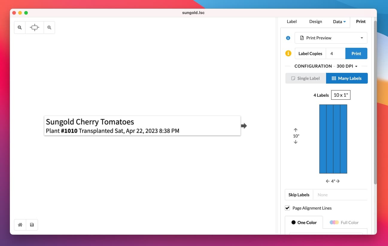 label live nursery tag design and print