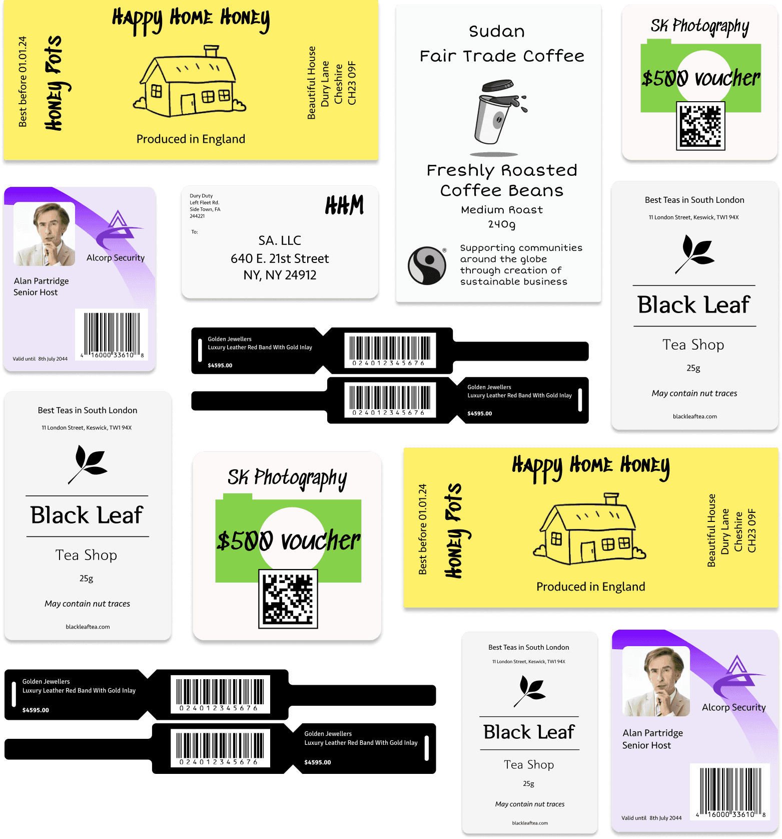 A collection of labels