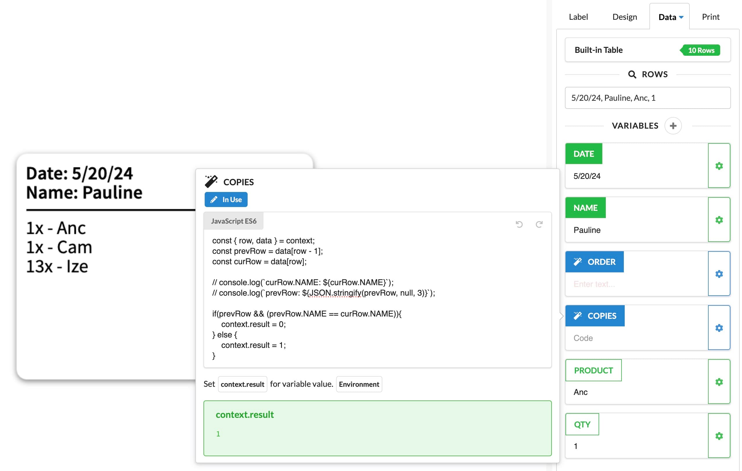 feature order copies