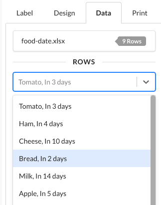 Create Food Rotation Labels With Automatic Relative Dates