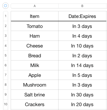 Create Food Rotation Labels With Automatic Relative Dates