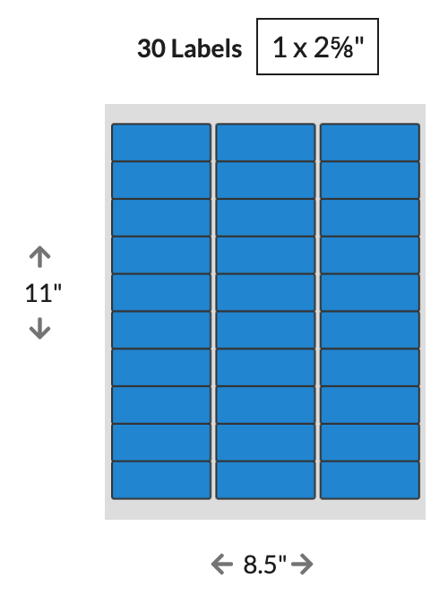 How do I setup a custom page or sheet with many labels?