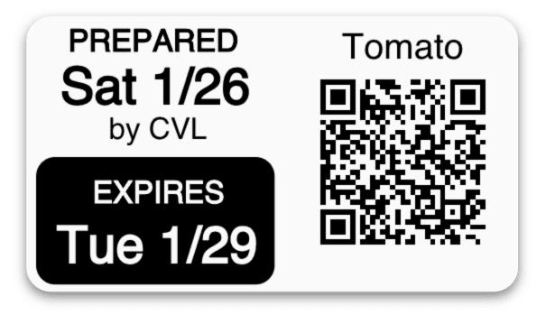 Create Food Rotation Labels With Automatic Relative Dates