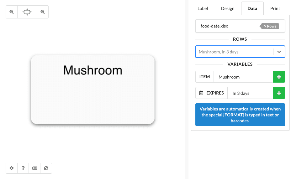 Create Food Rotation Labels With Automatic Relative Dates